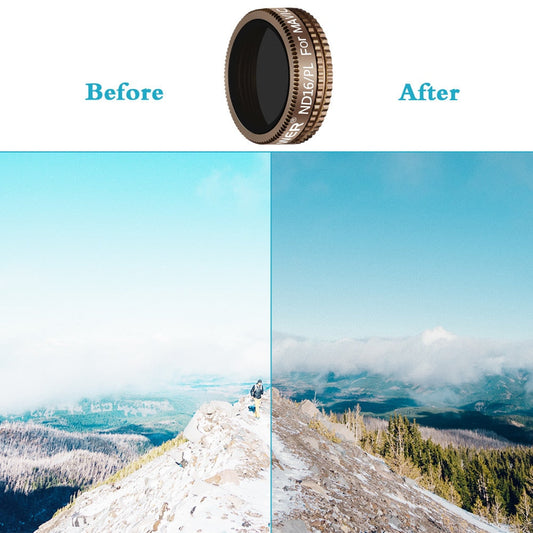 6 Pieces Pro Lens Filter Kit for DJI Mavic Air Drone Quadcopter Includes: ND4 ND8 ND16 ND4/PL ND8/PL ND16/PL (Gold)-1
